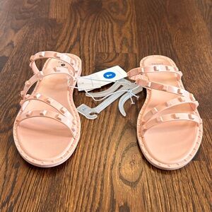 NWT Target Shade & Shore Viv Jelly Stud Sandals Blush Pink Size 7